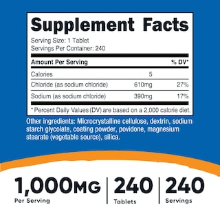 Foto 2 | Foto 2 | Tabletas De Sal Nutricost, Cloruro De Sodio, 1000 Mg, 240 Tabletas - Venta Internacional.