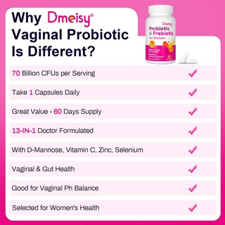 Foto 3 | Foto 3 | Suplemento Probiótico Dmeisy 70 Mil Millones De Cfu Para Mujeres Durante 2 Meses - Venta Internacional.