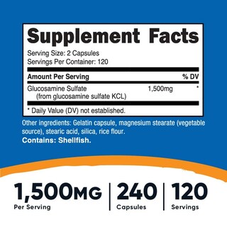 Foto 2 | Foto 2 | Suplemento Nutricost Sulfato De Glucosamina 750 Mg 240 Cápsulas - Venta Internacional.