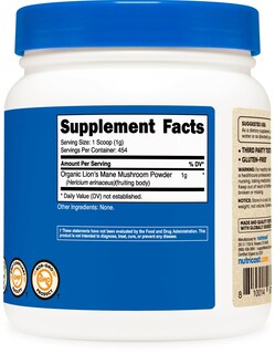 Foto 5 | Foto 5 | Polvo De Hongos Nutricost Organic Lion's Mane 454 G - Venta Internacional.