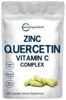 Foto 1 | Foto 1 | Suplementos, Microingredientes, Quercetina, 500 Mg De Vitamina C, 500 Mg De Zinc, 50 Mg, 240 Cápsulas - Venta Internacional.