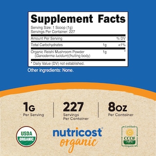Foto 2 | Foto 2 | Suplemento Nutricost Organic Reishi En Polvo 227 G - Venta Internacional.