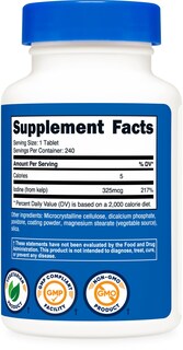 Foto 5 | Foto 5 | Suplemento Nutricost Kelp Tablets 325 Mcg De Yodo 240 Tabletas - Venta Internacional.