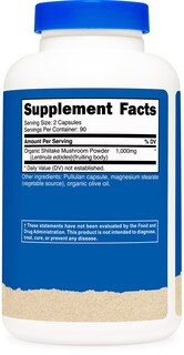 Foto 5 | Foto 5 | Suplemento Nutricost De Hongos Shiitake Orgánicos 1000 Mg 180 Cápsulas - Venta Internacional.