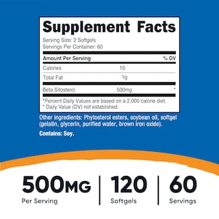 Foto 2 | Foto 2 | Suplemento Nutricost Beta Sitosterol 500 Mg 120 Cápsulas Blandas - Venta Internacional.