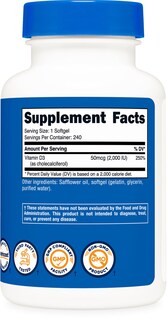 Foto 5 | Foto 5 | Suplemento Nutricost Vitamina D3 2000 Ui 240 Cápsulas - Venta Internacional