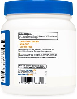 Foto 4 | Foto 4 | Polvo Molido de Cáscara Psyllium Nutricost 454 G Sin Gluten Y Sin Ogm - Venta Internacional