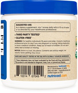 Foto 4 | Foto 4 | Suplemento Nutricost De Hongos Orgánicos Lion's Mane En Polvo, 120 Ml - Venta Internacional.