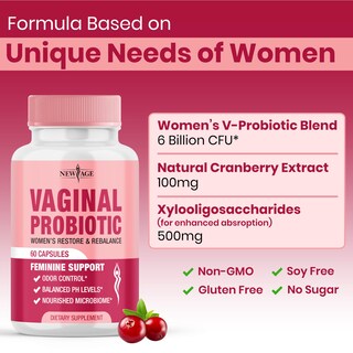 Foto 4 | Foto 4 | Probióticos Vaginales New Age Para Mujeres Con Prebióticos 60 Cápsulas - Venta Internacional.