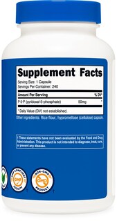 Foto 5 | Foto 5 | Suplemento Nutricost P5p De Vitamina B6 50 Mg 240 Cápsulas - Venta Internacional.