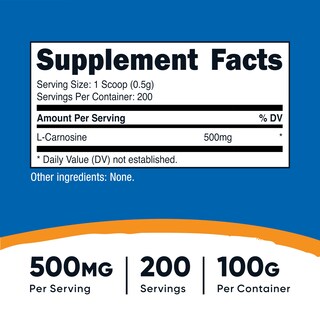Foto 2 | Foto 2 | Polvo de L-Carnosina Nutricost 100g sin OGM - Venta Internacional