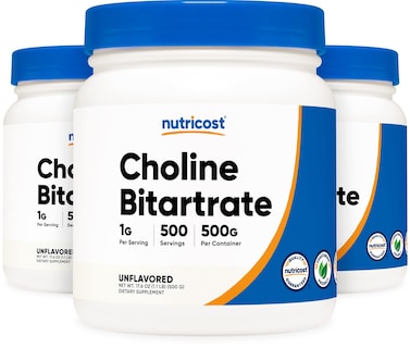 Foto 1 | Foto 1 | Suplemento Nutricost De Bitartrato De Colina En Polvo 500 G (3 Veces) - Venta Internacional.