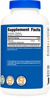 Foto 4 | Foto 4 | Suplemento De Glicinato De Magnesio Nutricost 210 Mg 180 Cápsulas - Venta Internacional.