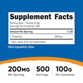 Foto 2 | Foto 2 | Suplemento Nutricost De L-teanina En Polvo, 100 G, Sin Gluten Y Sin Ogm - Venta Internacional.
