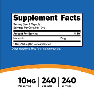 Foto 2 | Foto 2 | Suplemento Nutricost Melatonin 10 Mg 240 Cápsulas - Venta Internacional.