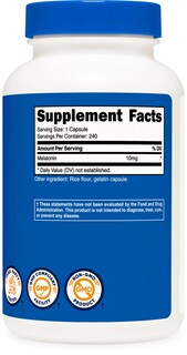 Foto 5 | Foto 5 | Suplemento Nutricost Melatonin 10 Mg 240 Cápsulas - Venta Internacional.