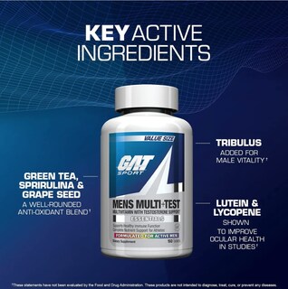 Foto 6 | Foto 6 | Suplemento Gat Sport Multi + Test Para Hombre, 60 Comprimidos - Venta Internacional.
