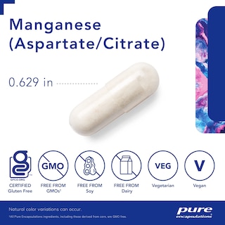 Foto 3 | Foto 3 | Suplemento Pure Encapsulations Manganeso (aspartato/citrato) 60 Cápsulas - Venta Internacional.