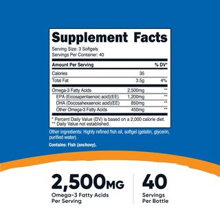 Foto 2 | Foto 2 | Suplemento Nutricost De Aceite De Pescado Omega 3, 2500 Mg, 120 Cápsulas Blandas - Venta Internacional.