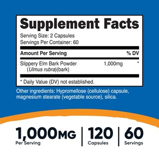 Foto 2 | Foto 2 | Suplemento Nutricost De Corteza De Olmo, Cápsulas, 1000 Mg X 120 - Venta Internacional.