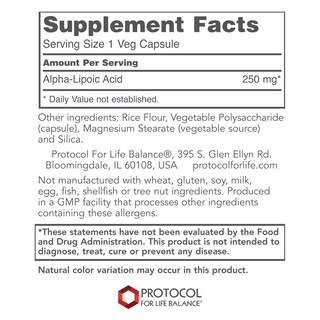 Foto 2 | Foto 2 | Protocolo De Suplementos De Ácido Alfa Lipoico 250 Mg De Ala 90 Cápsulas - Venta Internacional.