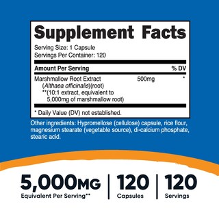 Foto 2 | Foto 2 | Suplemento Nutricost De Raíz De Malvavisco 5000 Mg 120 Cápsulas - Venta Internacional.