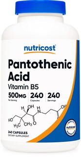 Foto 1 | Foto 1 | Suplemento Nutricost De Ácido Pantoténico (vitamina B5) 500 Mg 240 Cápsulas - Venta Internacional.