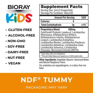 Foto 2 | Foto 2 | Suplemento Bioray Kids Ndf Tummy Raspberry, 120 Ml, 11 Cepas - Venta Internacional.