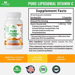 Foto 3 | Foto 3 | Suplemento De Vitamina C Liposomal Pura Y Natural De Sundhed, 1200 Mg - Venta Internacional.