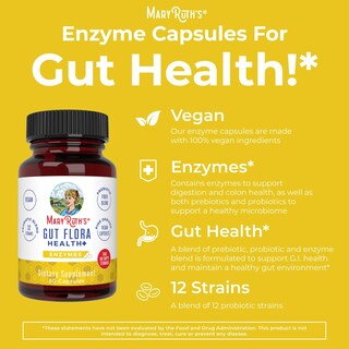 Foto 5 | Foto 5 | Suplemento Gut Flora Health+ Enzymes De Maryruth, 60 Cápsulas - Venta Internacional.