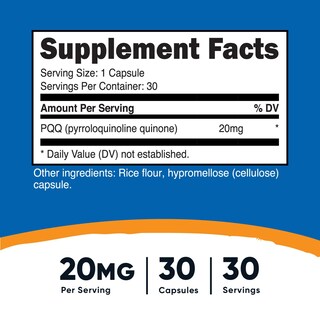 Foto 2 | Foto 2 | Suplemento Nutricost Pqq (pirroloquinolina Quinona) 20 Mg 30 Cápsulas - Venta Internacional.