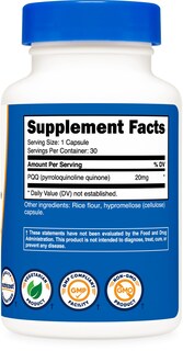 Foto 5 | Foto 5 | Suplemento Nutricost Pqq (pirroloquinolina Quinona) 20 Mg 30 Cápsulas - Venta Internacional.