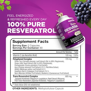 Foto 2 | Foto 2 | Suplemento Nutrivein Resveratrol 1450 Mg 120 Cápsulas - Venta Internacional