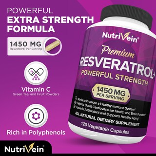 Foto 3 | Foto 3 | Suplemento Nutrivein Resveratrol 1450 Mg 120 Cápsulas - Venta Internacional