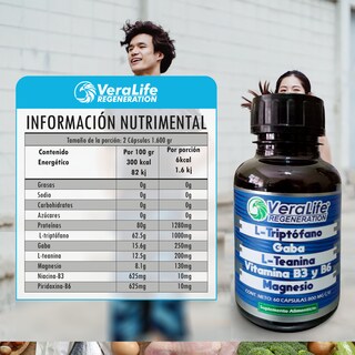 Foto 3 | Foto 3 | Multivitaminico Con L-triptofano - 60 Caps 800mg - Veralife