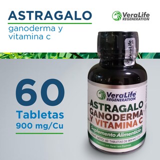 Foto 2 | Foto 2 | Suplemento Alimenticio VeraLife Astrágalo con Ganoderma Vitamina C 60 Tabletas