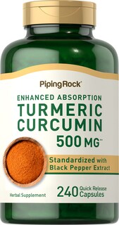 Foto 1 | Foto 1 | Suplemento Piping Rock, Cúrcuma Y Curcumina, 500 Mg, 240 Cápsulas - Venta Internacional.