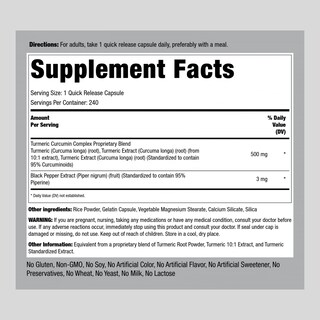 Foto 2 | Foto 2 | Suplemento Piping Rock, Cúrcuma Y Curcumina, 500 Mg, 240 Cápsulas - Venta Internacional.