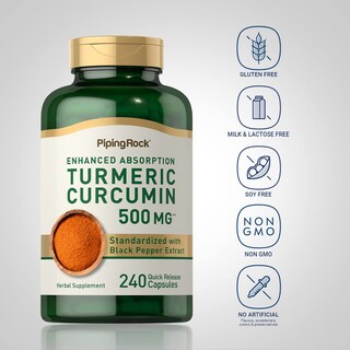 Foto 3 | Foto 3 | Suplemento Piping Rock, Cúrcuma Y Curcumina, 500 Mg, 240 Cápsulas - Venta Internacional.