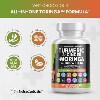 Foto 4 | Foto 4 | Supplement Clean Nutraceuticals, Cúrcuma, Moringa Y Jengibre, Paquete De 3 - Venta Internacional.