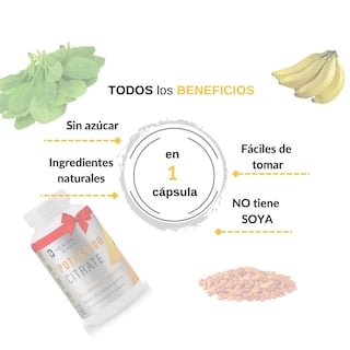Foto 4 | Foto 4 | Suplemento Alimenticio Citrato de Potasio B Health B Natural 100% Natural sin Azúcar 240 Cápsulas Frasco Blanco