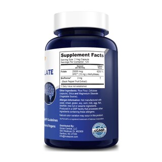 Foto 2 | Foto 2 | Suplemento Nusapure L Metilfolato 15 Mg 120 Cápsulas Vegetarianas - Venta Internacional.