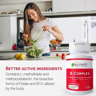 Foto 7 | Foto 7 | Tableta De Complejo De Vitamina B Ez Melts, Suministro Soluble Para 2 Meses - Venta Internacional.