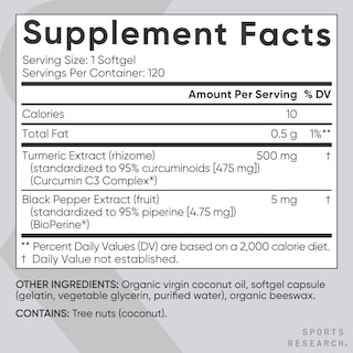 Foto 6 | Foto 6 | Suplemento Del Complejo De Cúrcuma Y Curcumina C3 De Sports Research, 500 Mg - Venta Internacional.