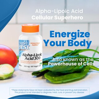 Foto 7 | Foto 7 | Suplemento Doctor's Best Ácido Alfa-lipoico 300 Mg 180 Comprimidos - Venta Internacional.