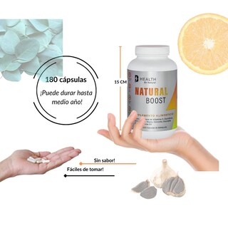 Foto 7 | Foto 7 | Natural Boost Health B Natural VitaminaC, D3, jengibre, cúrcuma, ajo negro, zinc 180 Cápsulas Frasco Blanco