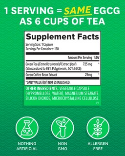 Foto 5 | Foto 5 | Suplemento De Extracto De Té Verde Zenwise Health 725 Mg - 120 Cápsulas - Venta Internacional.