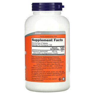 Foto 3 | Foto 3 | Suplemento Now Foods Citrato De Magnesio 200 Mg 250 Comprimidos X2 - Venta Internacional.