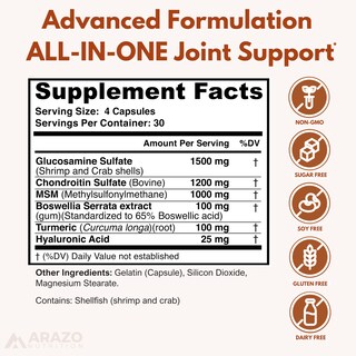 Foto 2 | Foto 2 | Suplemento Arazo Nutrition Joint Support 120 Cápsulas - Venta Internacional.