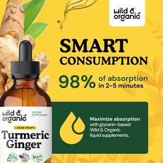 Foto 4 | Foto 4 | Suplemento En Gotas De Cúrcuma Y Jengibre Silvestres Y Orgánicos, 120 Ml - Venta Internacional.